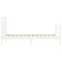 Weißer Massivholzbettrahmen mit Kopfteil 90x200 cm von vidaXL, Betten und Lattenroste - Ref: Foro24-3194947, Preis: 96,09 €, ...