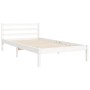 Weißer Massivholzbettrahmen mit Kopfteil 90x200 cm von vidaXL, Betten und Lattenroste - Ref: Foro24-3194947, Preis: 96,09 €, ...