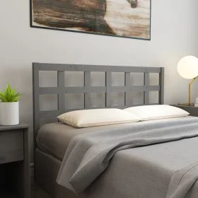 Solid gray pine wood bed headboard 145.5x4x100 cm by vidaXL, Headboards and footboards - Ref: Foro24-817892, Price: 49,42 €, ...
