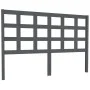 Cabecero de cama madera maciza de pino gris 145,5x4x100 cm de vidaXL, Cabeceros y pies de cama - Ref: Foro24-817892, Precio: ...