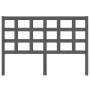 Cabecero de cama madera maciza de pino gris 145,5x4x100 cm de vidaXL, Cabeceros y pies de cama - Ref: Foro24-817892, Precio: ...