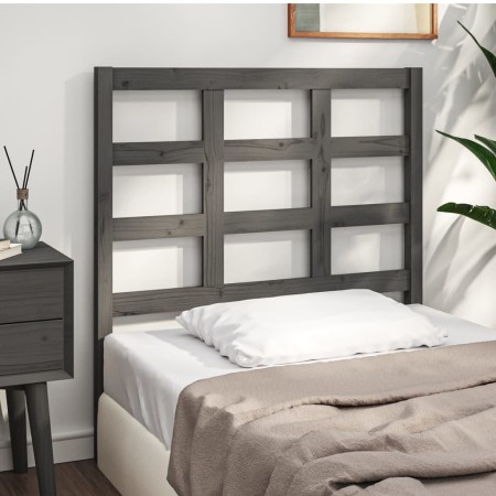 Bettkopfteil aus massivem grauem Kiefernholz, 95,5 x 4 x 100 cm von vidaXL, Kopf- und Fußteile - Ref: Foro24-817872, Preis: 2...