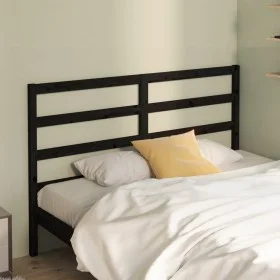 Solid black pine wood bed headboard 166x4x100 cm by vidaXL, Headboards and footboards - Ref: Foro24-817654, Price: 25,97 €, D...