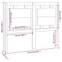 Solid gray pine wood bed headboard 125.5x4x100 cm by vidaXL, Headboards and footboards - Ref: Foro24-817932, Price: 48,79 €, ...