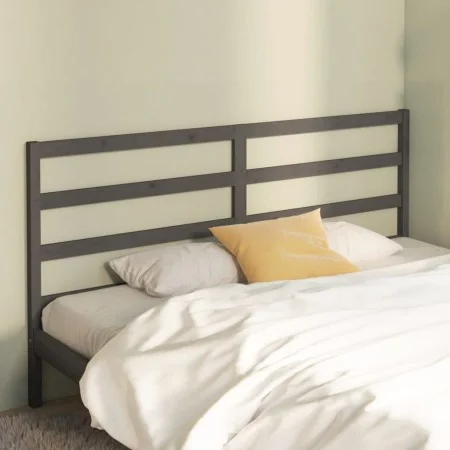 Bettkopfteil aus massivem grauem Kiefernholz, 206 x 4 x 100 cm von vidaXL, Kopf- und Fußteile - Ref: Foro24-817662, Preis: 45...