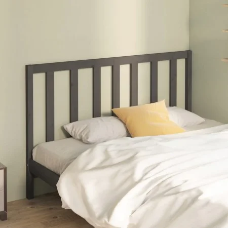 Solid gray pine wood bed headboard 146x4x100 cm by vidaXL, Headboards and footboards - Ref: Foro24-817692, Price: 31,44 €, Di...
