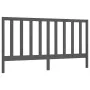 Cabecero de cama madera maciza de pino gris 206x4x100 cm de vidaXL, Cabeceros y pies de cama - Ref: Foro24-817712, Precio: 36...