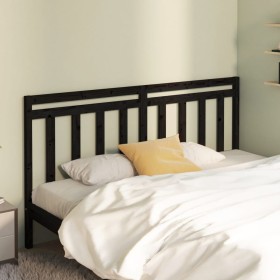 Solid black pine wood bed headboard 186x4x100 cm by vidaXL, Headboards and footboards - Ref: Foro24-817809, Price: 59,00 €, D...