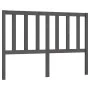 Cabecero de cama madera maciza de pino gris 156x4x100 cm de vidaXL, Cabeceros y pies de cama - Ref: Foro24-817747, Precio: 48...