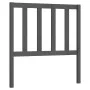Cabecero de cama madera maciza de pino gris 106x4x100 cm de vidaXL, Cabeceros y pies de cama - Ref: Foro24-817727, Precio: 21...