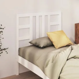 Solid white pine wood bed headboard 106x4x100 cm by vidaXL, Headboards and footboards - Ref: Foro24-817826, Price: 40,34 €, D...