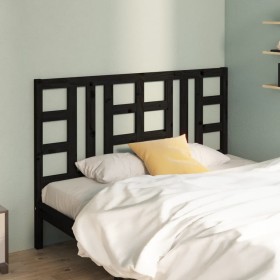 Cabecero de cama madera maciza de pino negro 126x4x100 cm de vidaXL, Cabeceros y pies de cama - Ref: Foro24-817834, Precio: 3...