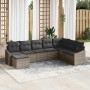 Conjunto de sofá de jardín 8 pcs Gris Poliratán