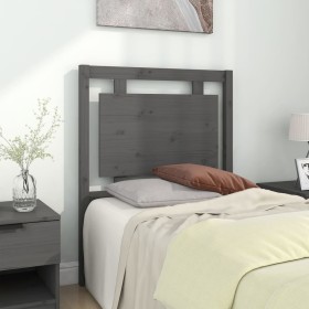 Bettkopfteil aus massivem grauem Kiefernholz, 80,5 x 4 x 100 cm von vidaXL, Kopf- und Fußteile - Ref: Foro24-817917, Preis: 4...