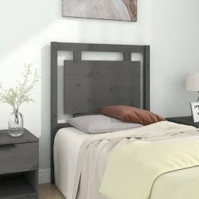Bettkopfteil aus massivem grauem Kiefernholz, 80,5 x 4 x 100 cm von vidaXL, Kopf- und Fußteile - Ref: Foro24-817917, Preis: 4...