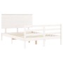 Weißer Massivholzbettrahmen mit Kopfteil 140x200 cm von vidaXL, Betten und Lattenroste - Ref: Foro24-3195222, Preis: 148,82 €...