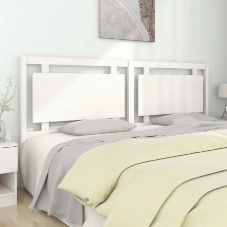 Solid white pine wood bed headboard 205.5x4x100 cm by vidaXL, Headboards and footboards - Ref: Foro24-817961, Price: 68,09 €,...