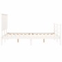 White solid wood bed frame with headboard 140x200 cm by vidaXL, Beds and slatted bases - Ref: Foro24-3195222, Price: 148,82 €...