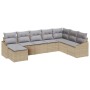 Conjunto de sofá de jardín 8 pcs Beige Poliratán