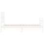 Weißer Massivholzbettrahmen mit Kopfteil 90x200 cm von vidaXL, Betten und Lattenroste - Ref: Foro24-3194102, Preis: 105,62 €,...