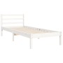 Weißer Massivholzbettrahmen mit Kopfteil 90x200 cm von vidaXL, Betten und Lattenroste - Ref: Foro24-3194102, Preis: 105,62 €,...