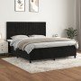 Cama box spring con colchón terciopelo negro 180x200 cm en Camas y somieres | Comprar online en Foro24