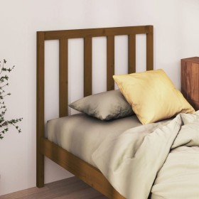 Cabecero de cama madera maciza de pino marrón miel