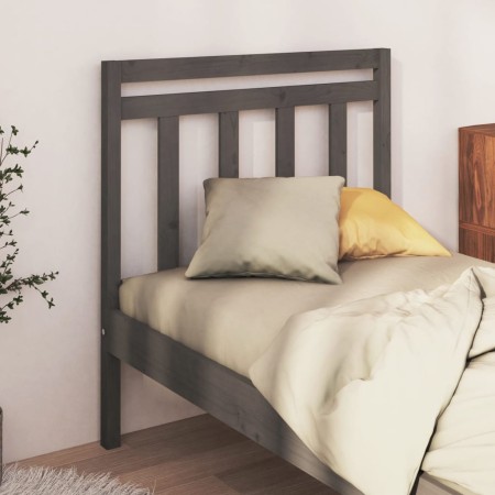 Bettkopfteil aus massivem grauem Kiefernholz, 81 x 4 x 100 cm von vidaXL, Kopf- und Fußteile - Ref: Foro24-817767, Preis: 24,...