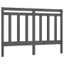 Cabecero de cama madera maciza de pino gris 146x4x100 cm de vidaXL, Cabeceros y pies de cama - Ref: Foro24-817792, Precio: 30...