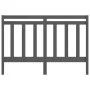 Cabecero de cama madera maciza de pino gris 146x4x100 cm de vidaXL, Cabeceros y pies de cama - Ref: Foro24-817792, Precio: 30...