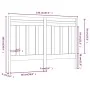 Cabecero de cama madera maciza de pino gris 146x4x100 cm de vidaXL, Cabeceros y pies de cama - Ref: Foro24-817792, Precio: 30...