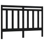 Solid black pine wood bed headboard 126x4x100 cm by vidaXL, Headboards and footboards - Ref: Foro24-817784, Price: 30,07 €, D...