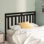 Solid black pine wood bed headboard 126x4x100 cm by vidaXL, Headboards and footboards - Ref: Foro24-817784, Price: 30,07 €, D...