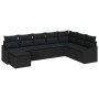 Conjunto de sofá de jardín 8 pcs Negro Poliratán