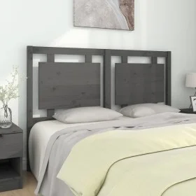 Solid gray pine wood bed headboard 145.5x4x100 cm by vidaXL, Headboards and footboards - Ref: Foro24-817942, Price: 61,42 €, ...