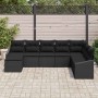Conjunto de sofá de jardín 8 pcs Negro Poliratán