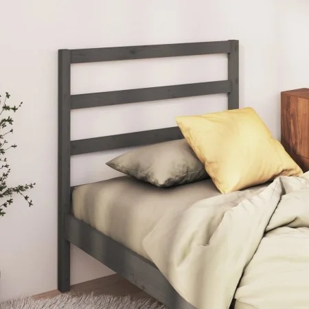 Bettkopfteil aus massivem grauem Kiefernholz, 96 x 4 x 100 cm von vidaXL, Kopf- und Fußteile - Ref: Foro24-817622, Preis: 28,...