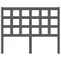 Solid gray pine wood bed headboard 125.5x4x100 cm by vidaXL, Headboards and footboards - Ref: Foro24-817882, Price: 30,07 €, ...