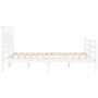 Double bed frame with white solid wood headboard by vidaXL, Beds and slatted bases - Ref: Foro24-3194057, Price: 167,26 €, Di...