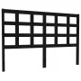 Solid black pine wood bed headboard 145.5x4x100 cm by vidaXL, Headboards and footboards - Ref: Foro24-817894, Price: 44,55 €,...