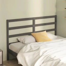 Bettkopfteil aus massivem grauem Kiefernholz, 146 x 4 x 100 cm von vidaXL, Kopf- und Fußteile - Ref: Foro24-817642, Preis: 24...