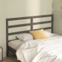 Cabecero de cama madera maciza de pino gris 146x4x100 cm