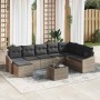 Conjunto de sofá de jardín 9 pcs Gris Poliratán