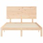 Bed frame with solid wood headboard 120x200 cm by vidaXL, Beds and slatted bases - Ref: Foro24-3193656, Price: 128,13 €, Disc...