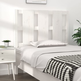 Solid white pine wood bed headboard 105.5x4x100 cm by vidaXL, Headboards and footboards - Ref: Foro24-817976, Price: 45,31 €,...