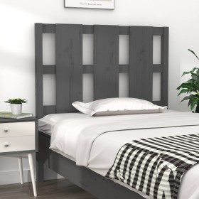 Solid gray pine wood bed headboard 105.5x4x100 cm by vidaXL, Headboards and footboards - Ref: Foro24-817977, Price: 42,17 €, ...
