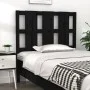 Solid black pine wood bed headboard 105.5x4x100 cm by vidaXL, Headboards and footboards - Ref: Foro24-817979, Price: 41,64 €,...