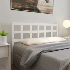Solid white pine wood bed headboard 156x4x100 cm by vidaXL, Headboards and footboards - Ref: Foro24-817896, Price: 56,76 €, D...