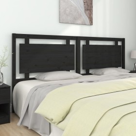 Cabecero de cama madera maciza de pino negro 205,5x4x100 cm