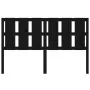Solid black pine wood bed headboard 155.5x4x100 cm by vidaXL, Headboards and footboards - Ref: Foro24-817999, Price: 61,09 €,...